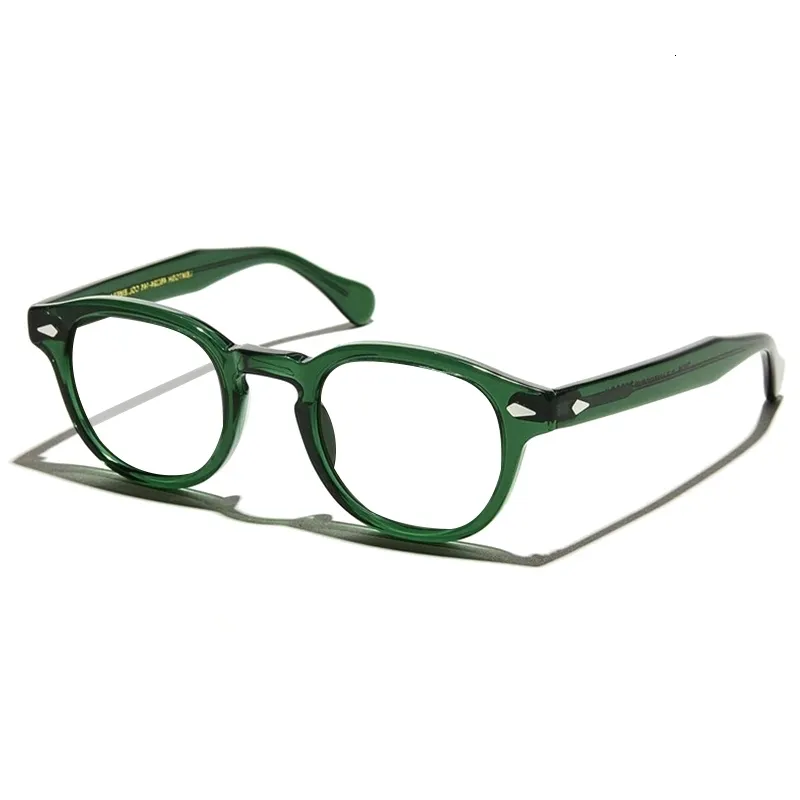 Sonnenbrillen Frames Grüne Johnny Depp Gläses Männer Frauen Computerbrillen runden transparente Brandmarke Design Acetat Vintage Rahmen 230106