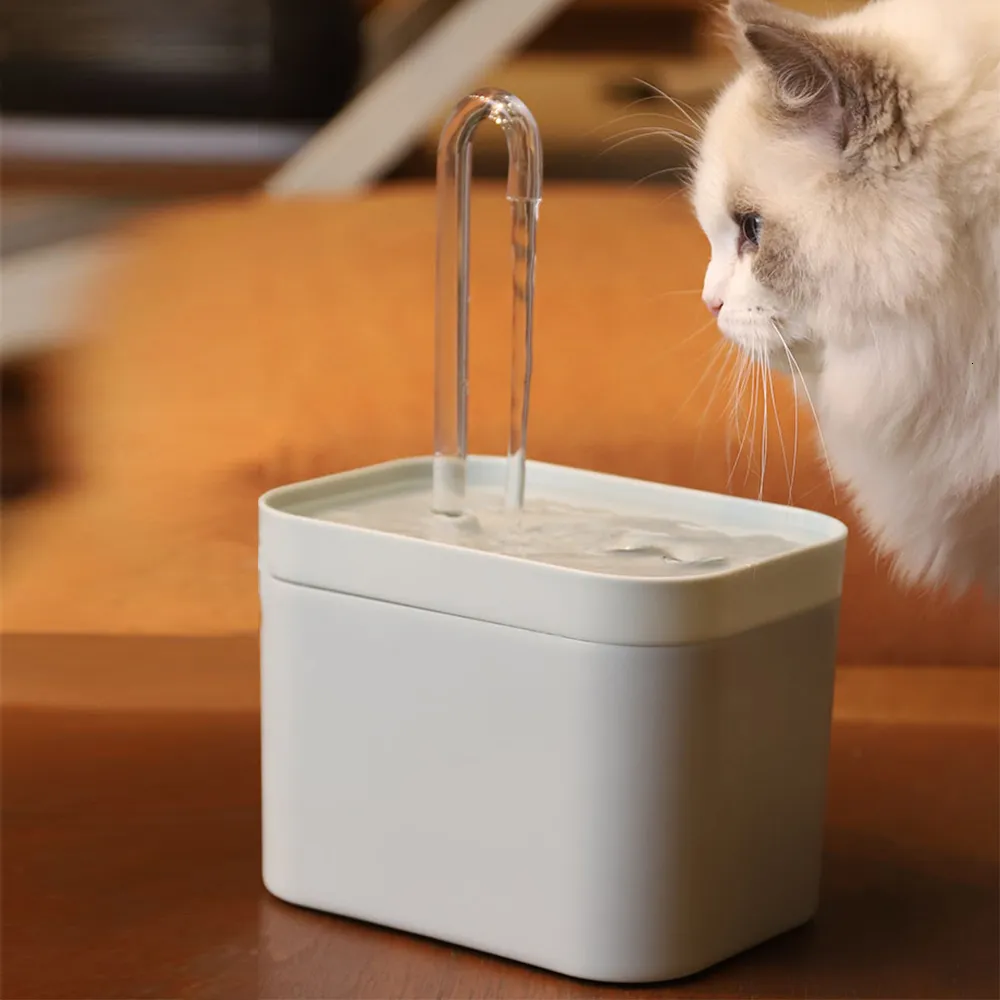 Chat Bols Mangeoires Fontaine D'eau Filtre Automatique USB Électrique Muet Abreuvoir Bol 1 5L Recirculer Filtring pour s Pet Dispenser 230113