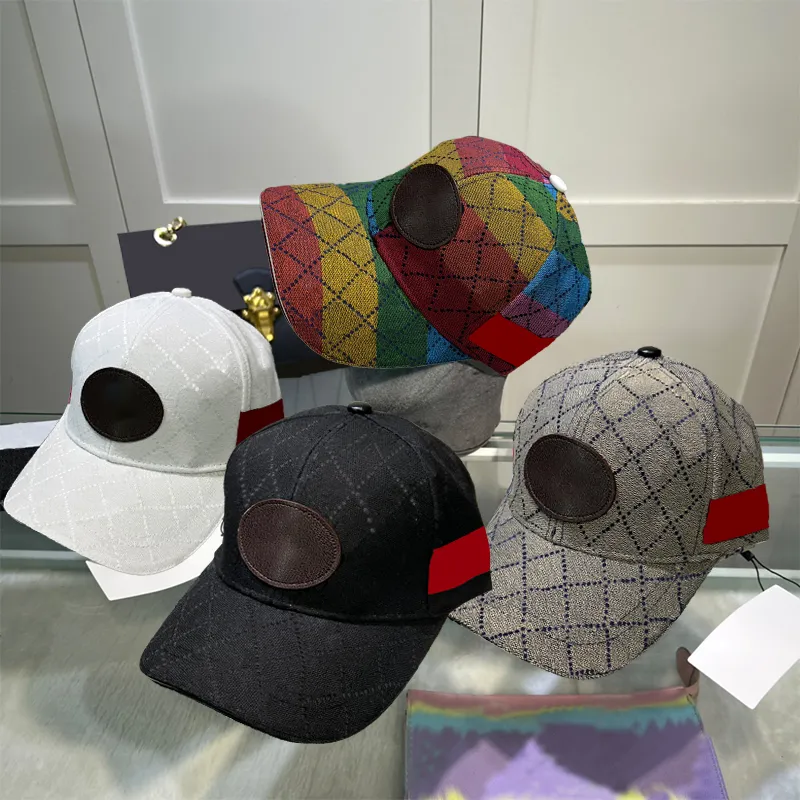 Vårdesigner Boll Caps Mens Baseball Cap med bokstäver broderi sommar regnbåge färg gata hatt beanies kvinnor hink hattar 4 färger