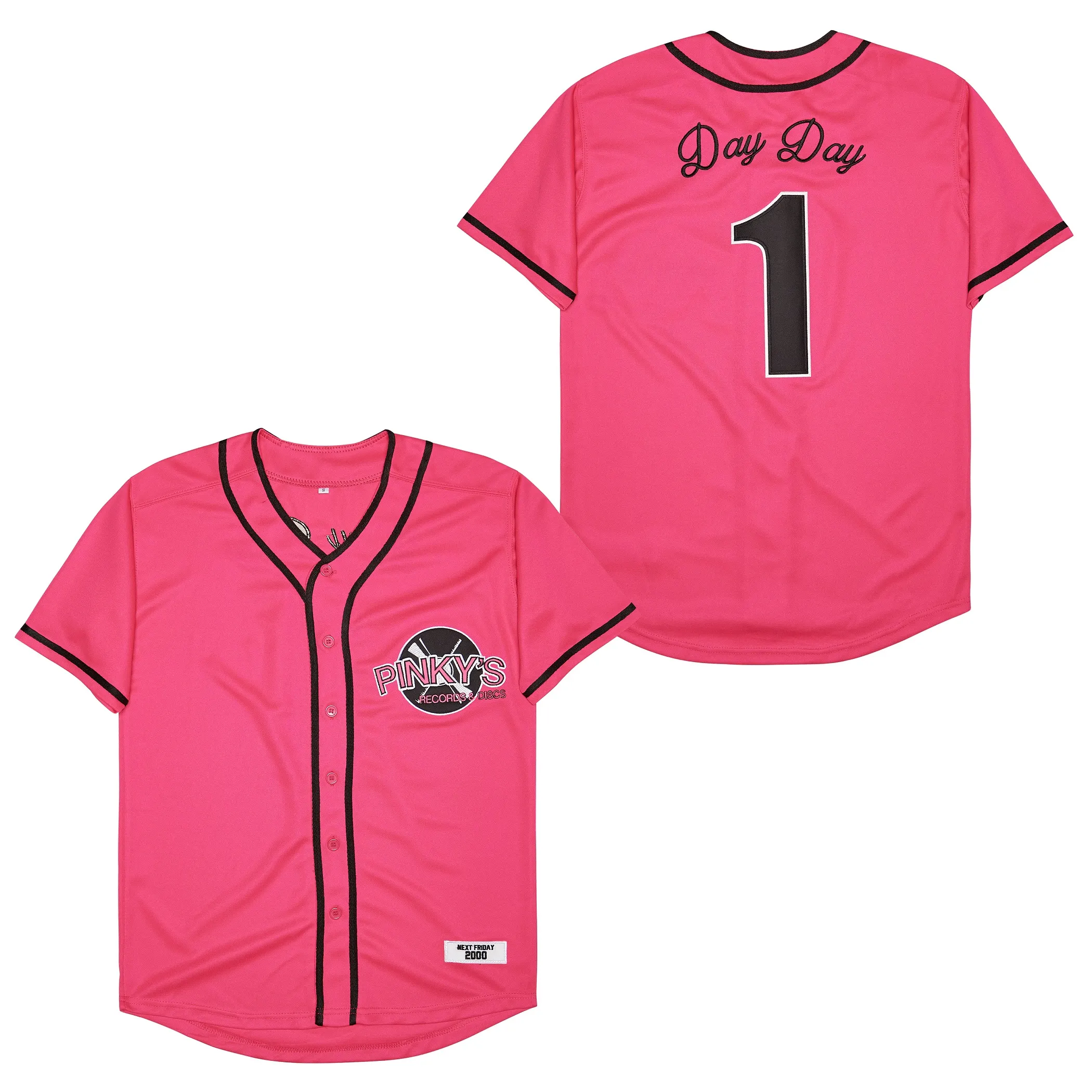 Hip Hop des années 90 pour hommes vendredi prochain Pinky's Record Movie Sports Fan Baseball Jersey cousu