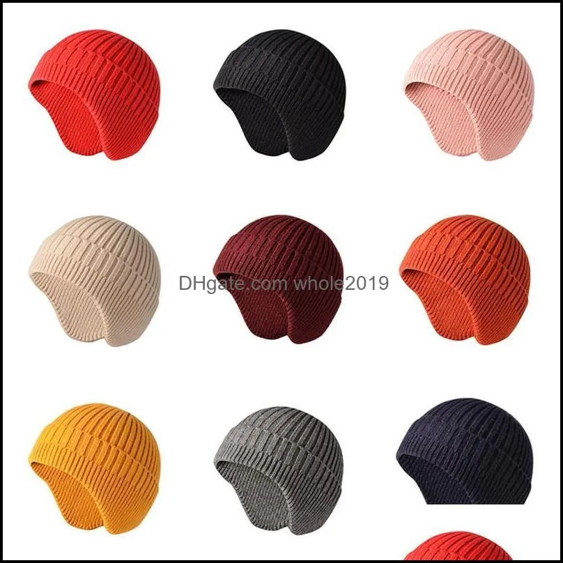 Bonnet/tête de mort casquettes bonnet/Skl couleur unie chaud tricoté chapeau sans bord femmes bonnets hiver automne Hip Hop Sklcap rue hommes bonnet Unis Ottnk