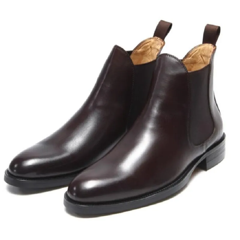 Chelsea noir marron hommes bottes de travail de luxe chaussures de créateur de mode hommes véritable peau de vache Da025