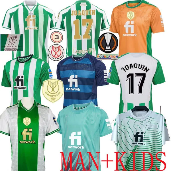 남자 티셔츠 21 22 23 Real Betis Soccer Jersys Copa del Rey Final Away Away joaquin b.iglesias camiseta de futbol Juanmi estadio la 네 번째 세 번째 특별 T240419