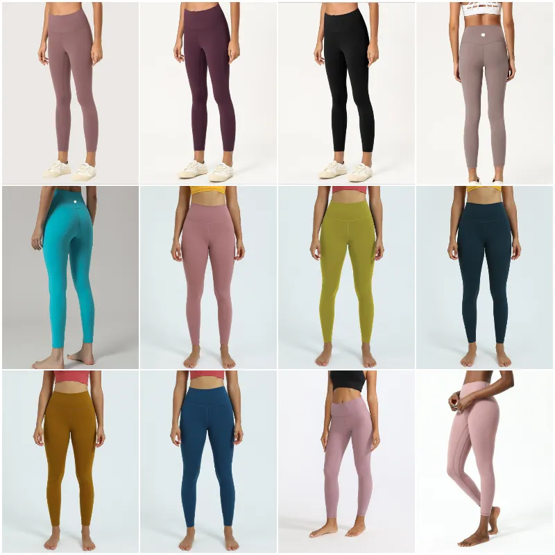 LL-1903 Kvinnor Yoga outfit Girls Long Pants Running High midje Leggings Ladies Casual Outfits Adult Gym Sportswear Training Fitness Wear3
