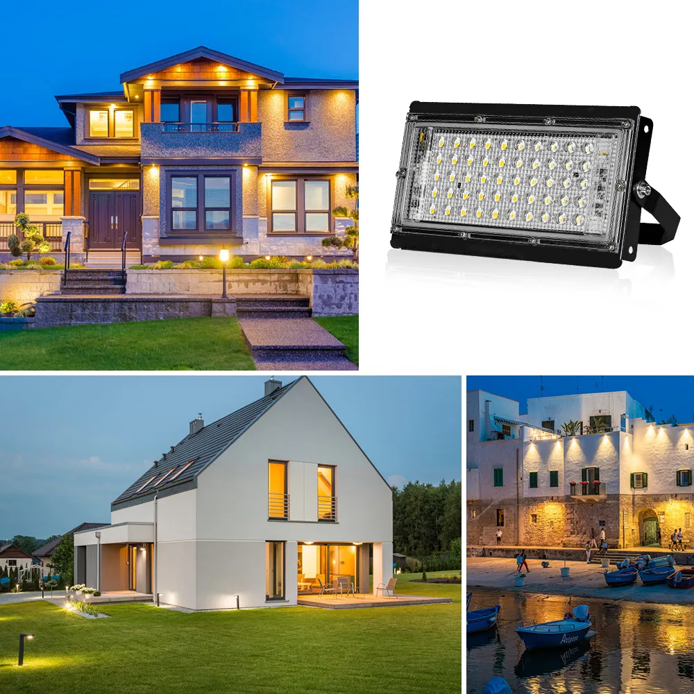 Flood Light 50W 100W 150W LED Exteriör Belysning utomhus LED -projektor Reflektorlampa 220V Spotlight Waterproof Street Lamp