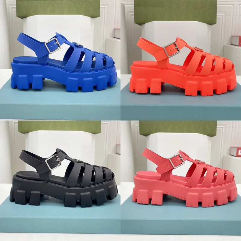 Women Designer Sandals Foam Rubber Sandal Fashion Platform Slides Triangle Metal Slippers Retro Beach Loafers Round Toe Sandal With Box BO248