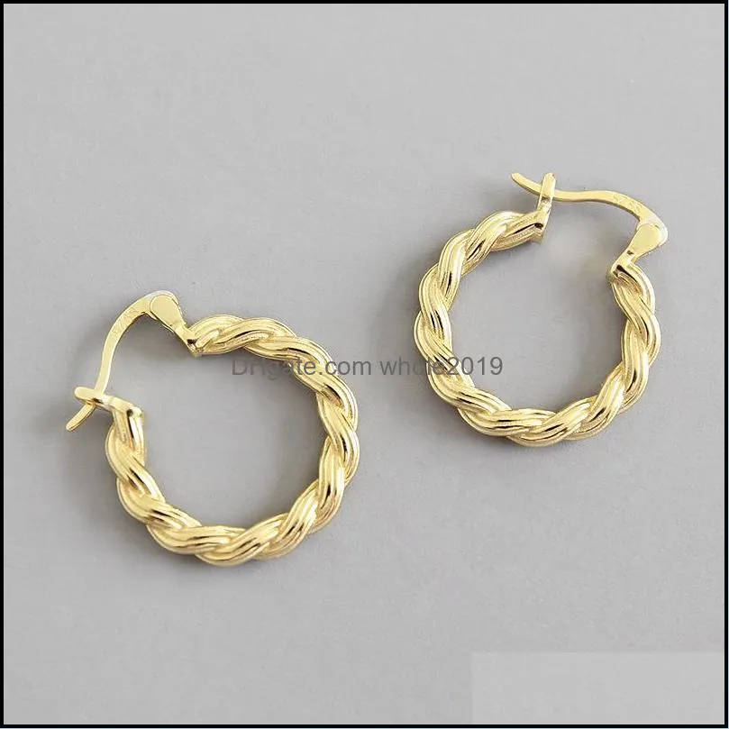 Hoop Huggie 100 925 Sterling Sier épais torsadé Annus boucles d'oreilles pour femmes Orecchini Boucle Doreille Femme Yme442 Drop Delivery Jewel Otsec