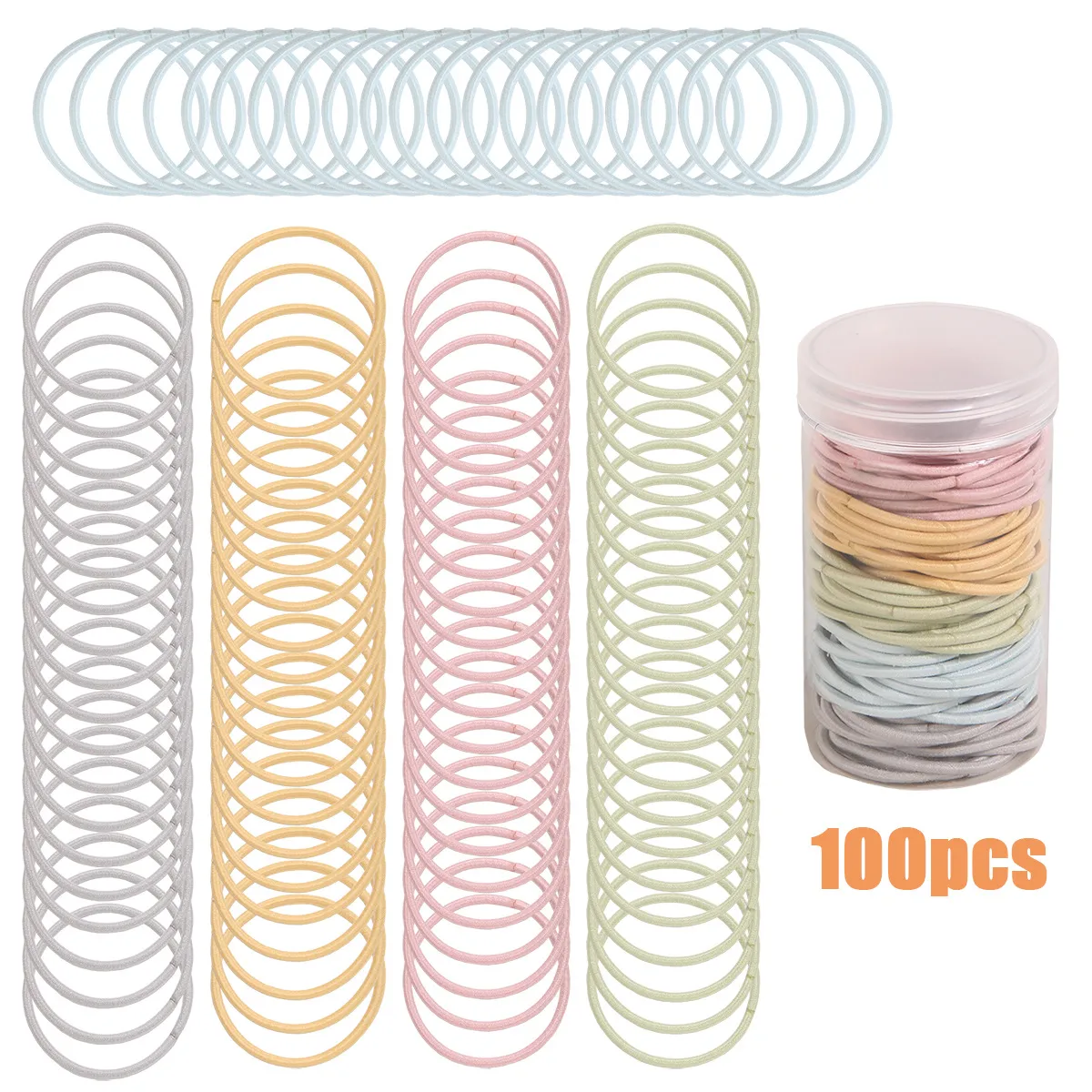 100pcs/Set High Elastyczne opaski do włosów Wstążka dla kobiet dziewczyny kolorowe opaski do włosów gumowe krawaty kucyk ponytagle scrunchies dla dzieci akcesoria do włosów 1331