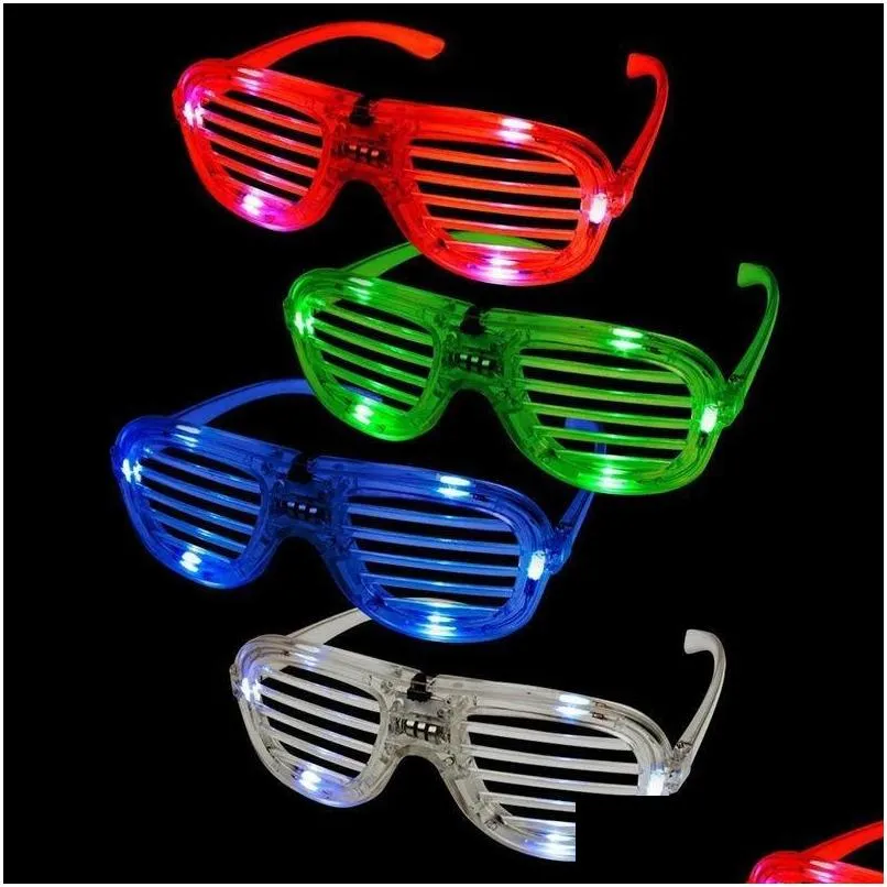 لوازم الحفلات الاحتفالية الأخرى نظارات LED LED جديدة وميض شكل فلاش النظارات الشمسية الرقصات مهرجان ديكور Drop delive dhcjr
