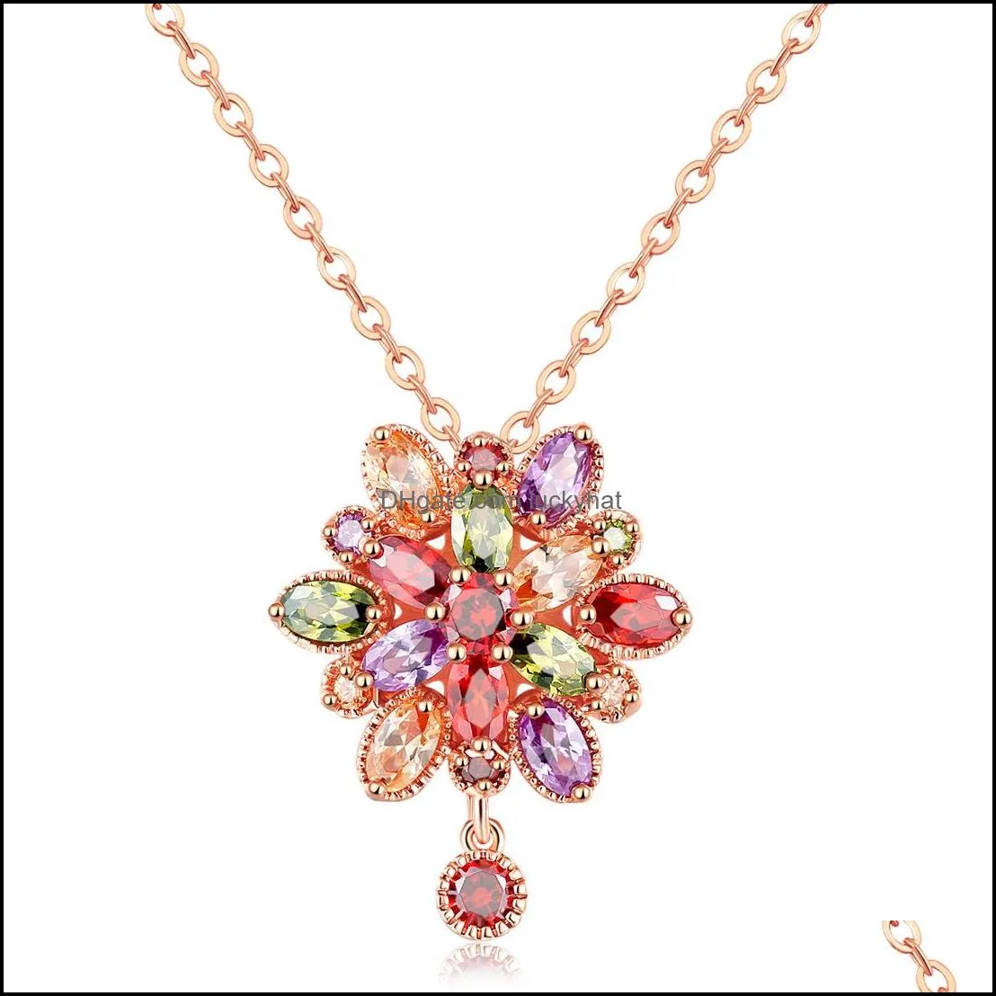 Médaillons Meilleure Vente Collier En Cristal De Strass Couleur Coréenne Zircon Or Rose Fabricants Ventes Directes Pour Les Femmes Drop Delivery Je Otolv