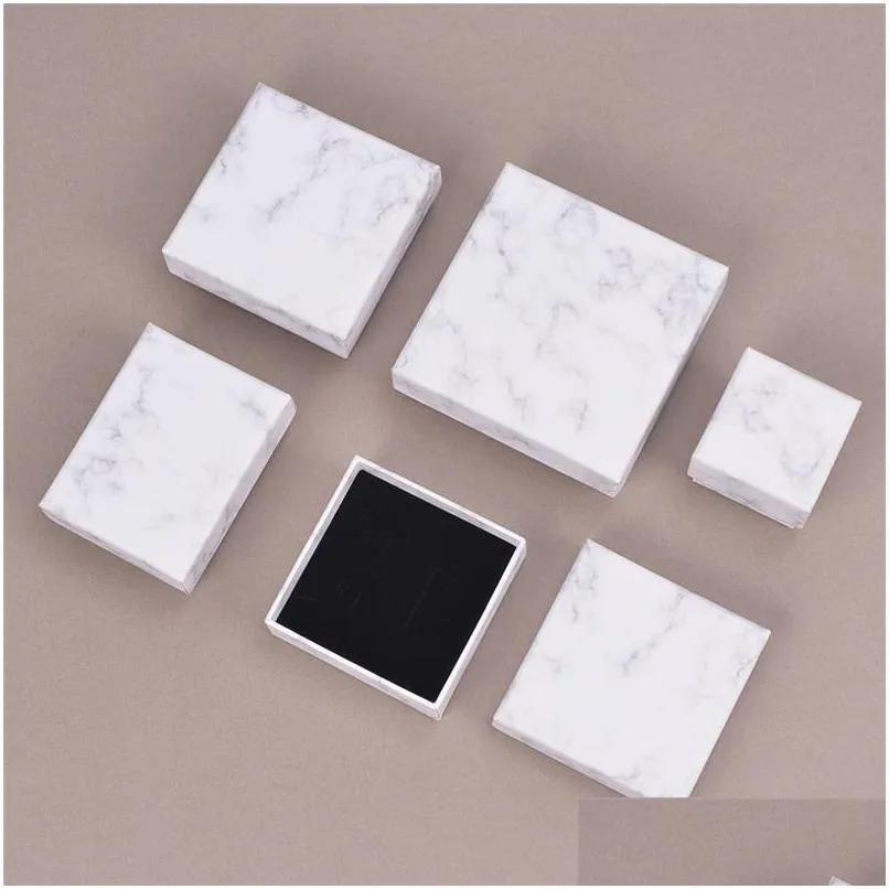 Gift Wrap High Quality Luxury Marble Jewelry Paper Box Packaging Ring Pendants Boxes Cardboard Wholesale LX2869 Drop Delivery Home G DHZ4A