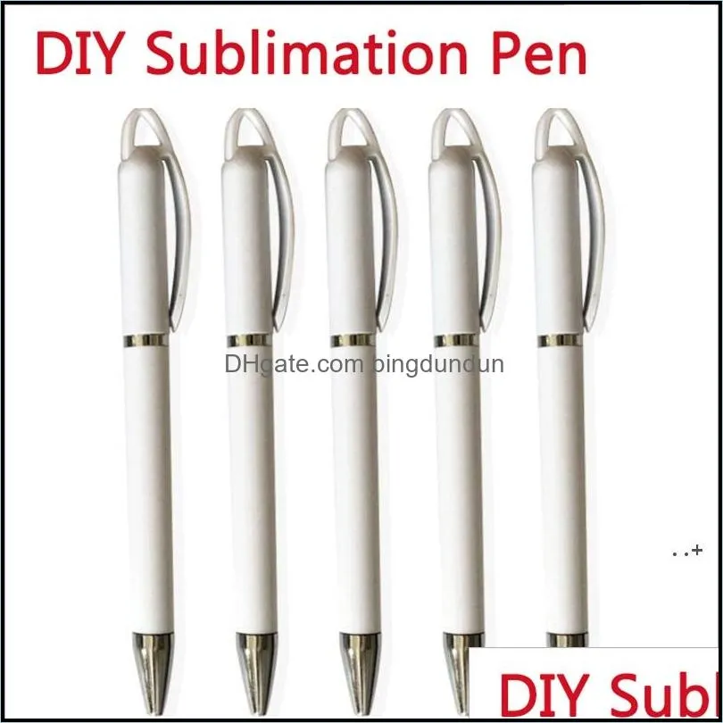 Ballpoint Pens Sublimation Blank Pen White Diy Advertising Business Heat Transfer Printing Gel Rra11359 Drop Delivery Office School Otpt3