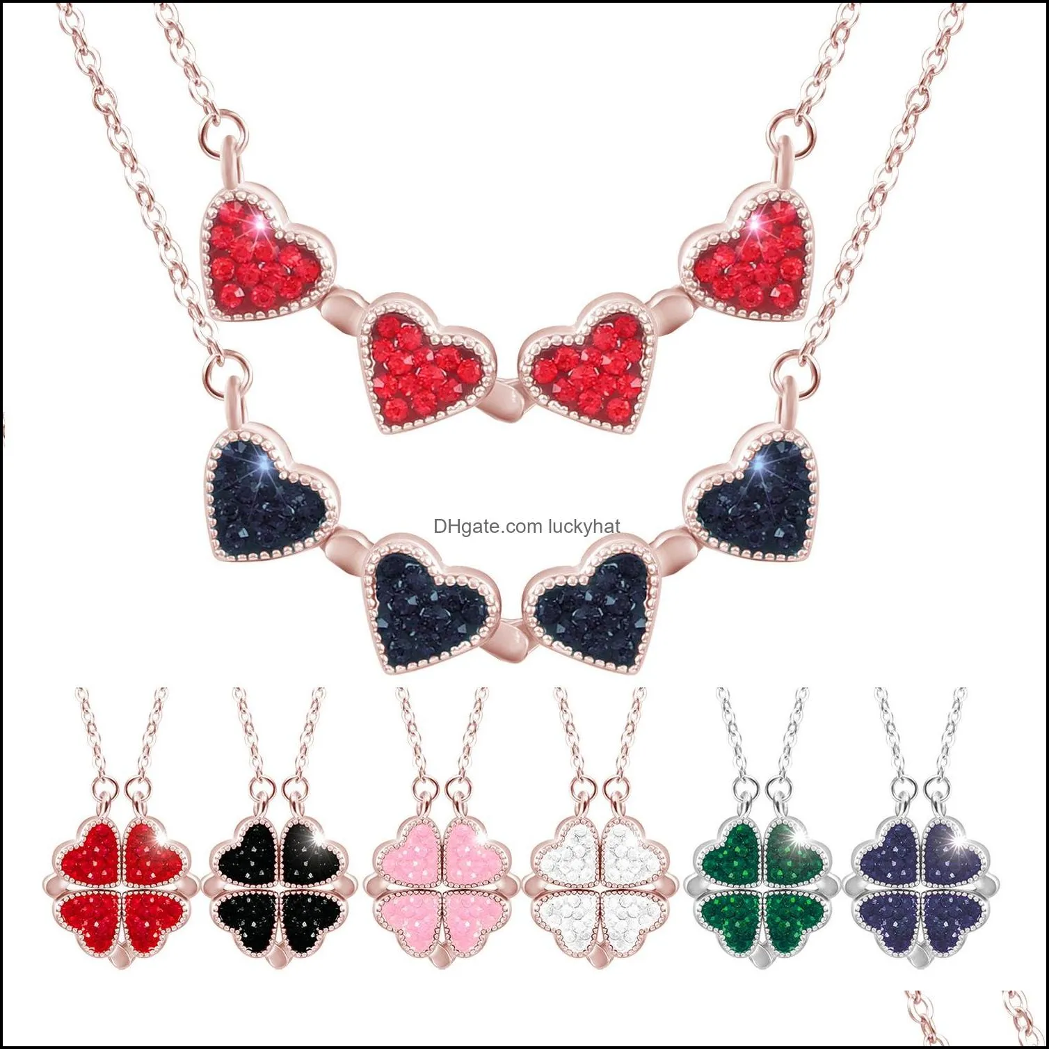 Pendant Necklaces Clover Necklace Womens One With Doublesided Love Clavicle For Women Gift Wholesale Drop Delivery Jewelry Pendants Otzdo