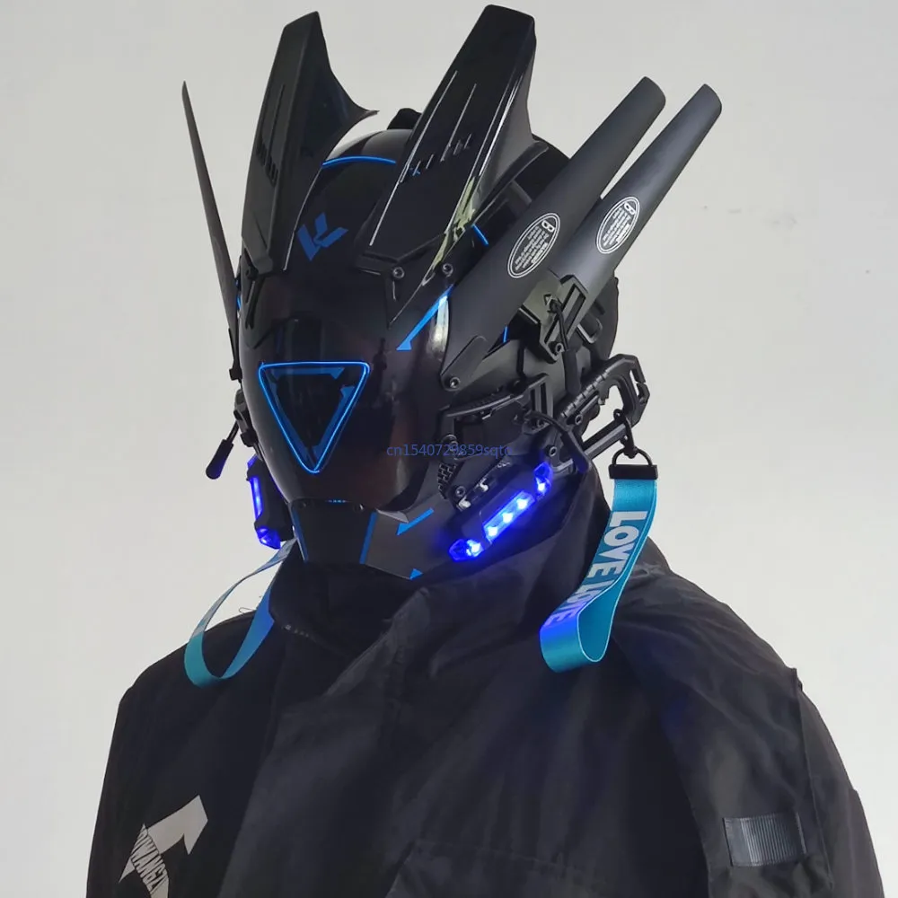 Maski imprezowe Trójkątne zimne światło Cyberpunk Mask Cosplay Sci Fi Sprzęt Festiwal Muzyka Akcesoria dla dorosłych 230113