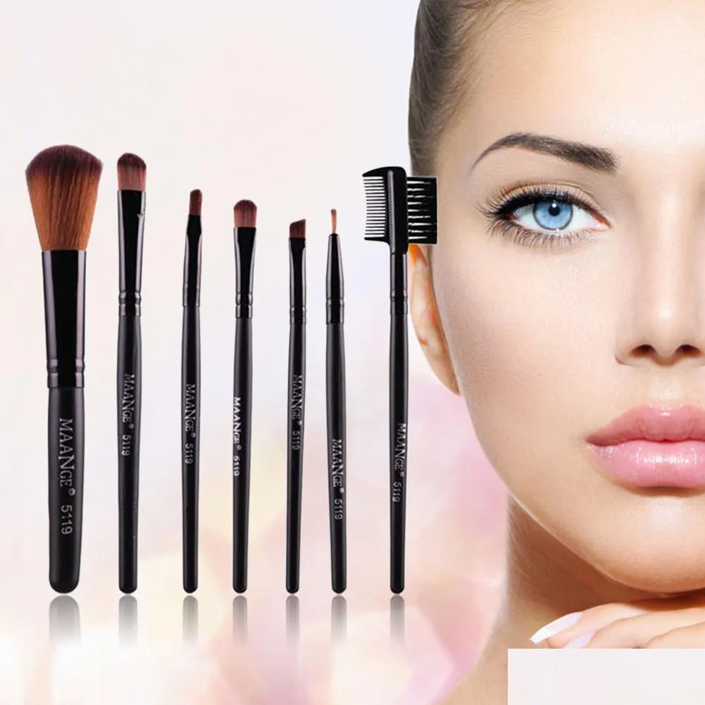 Pędzle makijażu hurtowe 7pcs/zestawy profesjonalny zestaw kosmetyków podkład pędzla twarz Blush Eyeliner Drop dostarczenie narzędzia piękno narzędzia DHTQV