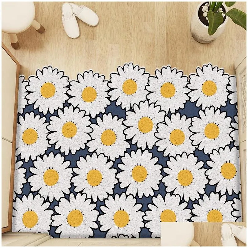 Tapis d'intérieur Paillasson Porte d'entrée Daisy Board Live Love Laugh Tapis de sol antidérapant Tapis d'entrée Durable Lowprofile Home Drop Delivery Dhn09