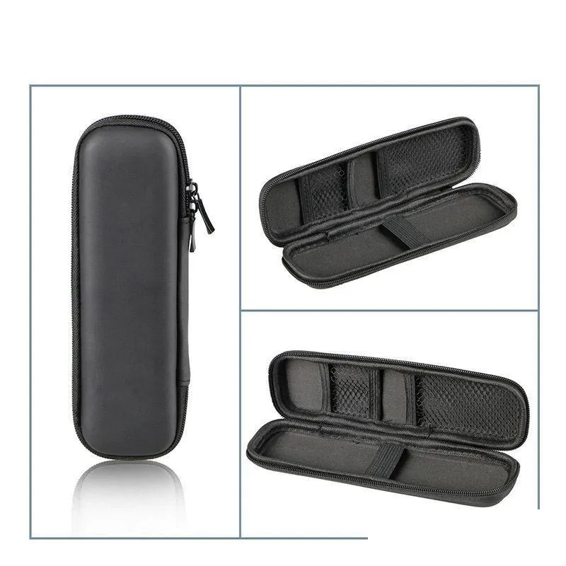 Pencil Cases Black Pen Case Portable Eva Hard Shell Holder Office Stationery Pouch Earphone Makeup Storage Bag Lx1722 Drop Delivery Dhtma