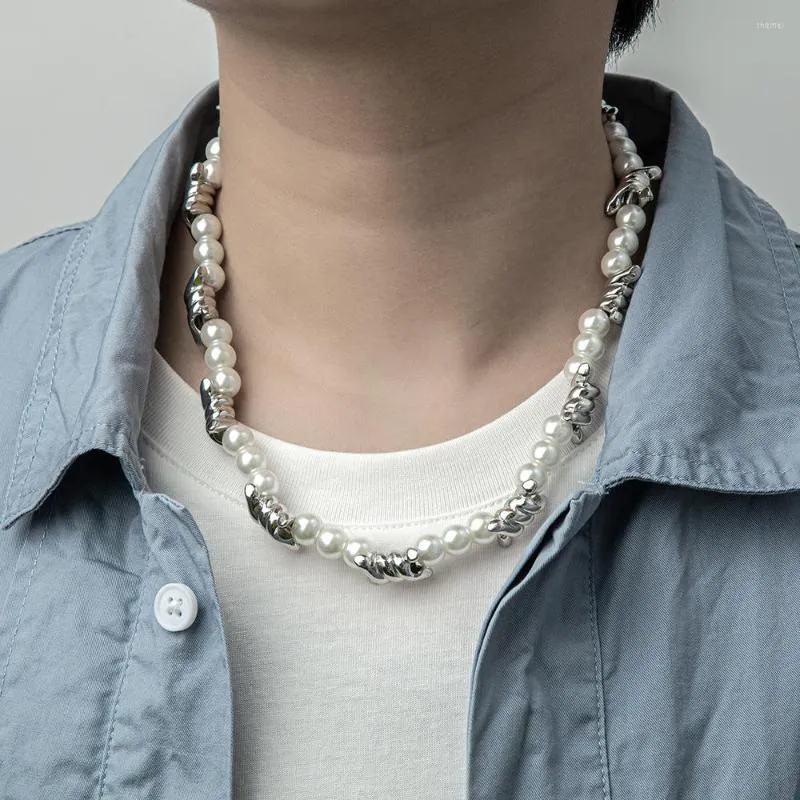 GSOLD – collier ras du cou Punk en épines, chaîne de perles, couture perlée, pour femmes et hommes, fête de luxe, Hip Hop, personnalité, bijoux Cool