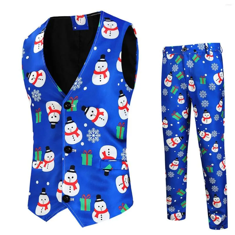 Men's Tracksuits Men Hip Hop Suit Mens Christmas Printed Vest Pants Set Of Two Piece Tech Swimming