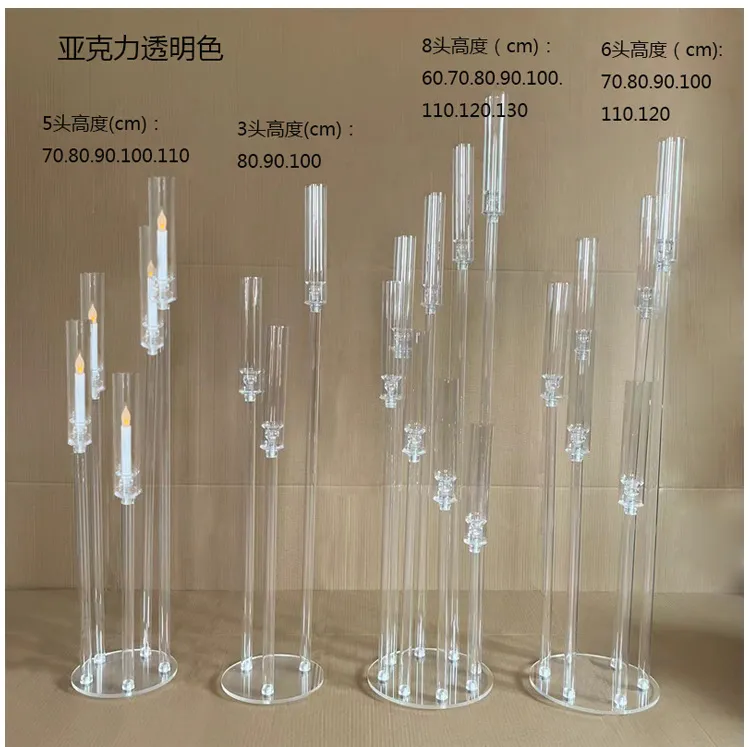 Wedding Decoration Centerpiece Candelabra Clear Candle Holder Acrylic Candlesticks for Weddings Event Party