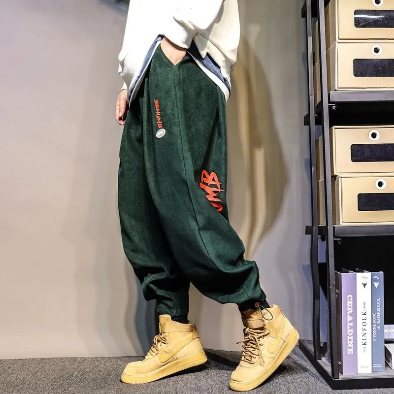 Männer Hosen HOUZHOU Winter Warm Baggy Casual Jogger Jogginghose Dicke Koreanische Street Hip Hop Harajuku Mode Blau Grau Hosen Männlich 230112