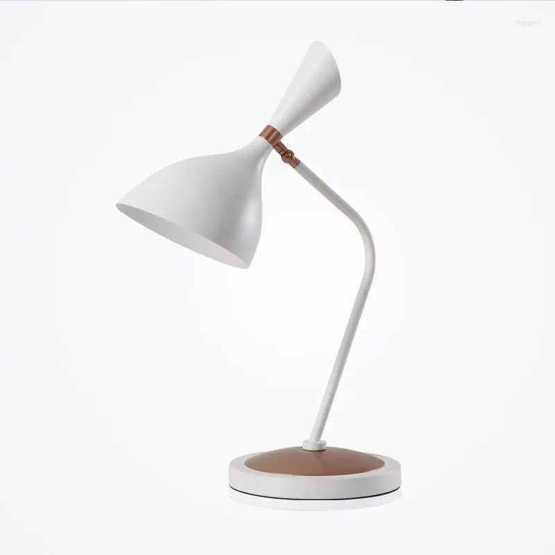 Lampy stołowe Nowoczesne czarno -białe lampa biurka LED na nocną noc sypialni