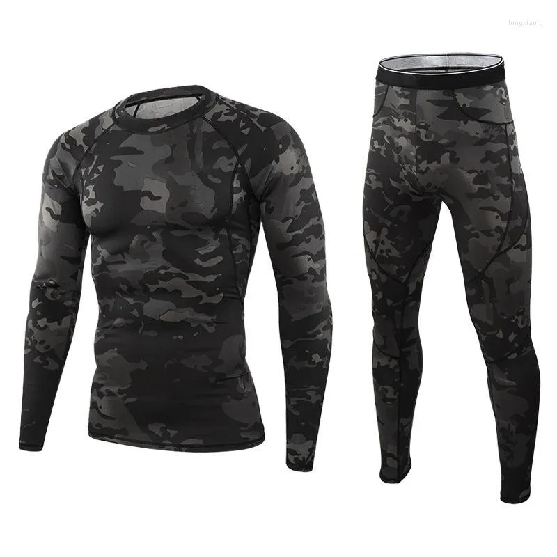 Costumes pour hommes Camouflage militaire polaire sous-vêtement thermique costume russe tactique survêtement décontracté hommes automne hiver armée haut pantalon