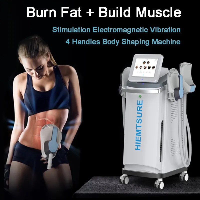 Factory Price HIEMT Slimming Equipment Fat Reduction Muscle Building Stimulation 4 Treatment Handles Body Shaping Beauty Machine