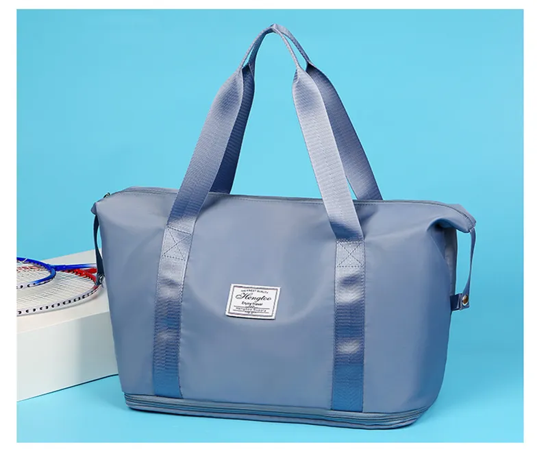 LANBX Borsa Da Viaggio E Palestra Donna Large - Impermeabile Con Tasca Bagnata, 55x27x18cm - Leggera Per Weekend, Aereo E Sport