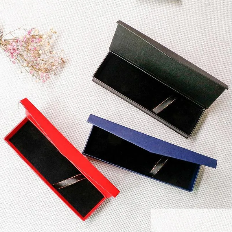 Potloodkisten Rood Blauwe Zwart Kantoor Pen Display Pakboxen Blank Geschenk sieraden Vakkerij Papieren Kaste Groothandel LX2285 Drop Deliv DH7IR