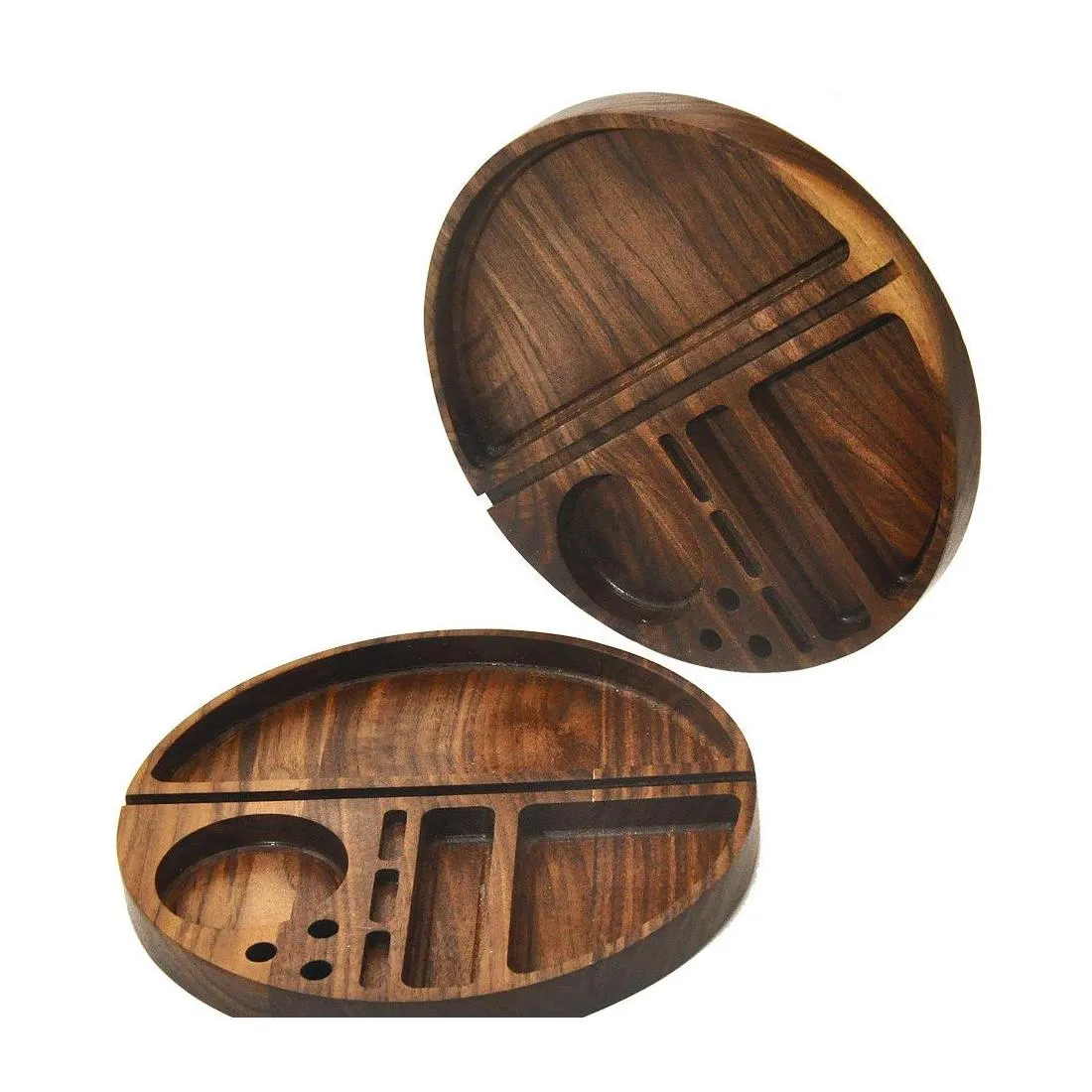 Accessories Wooden Rolling Tray With Groove Diameter 218Mm Natural Wood Smoking Tobacco Roll Trays Drop Delivery Home Garden Househo Dhu0G