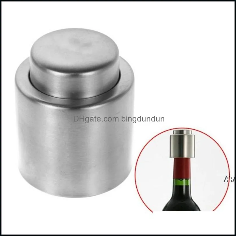 Outils de bar Type de pression Bouchon de bouteille en acier inoxydable vin rouge bec scellé sous vide débit d'alcool versez le bouchon goutte livraison maison jardin K Otmwo