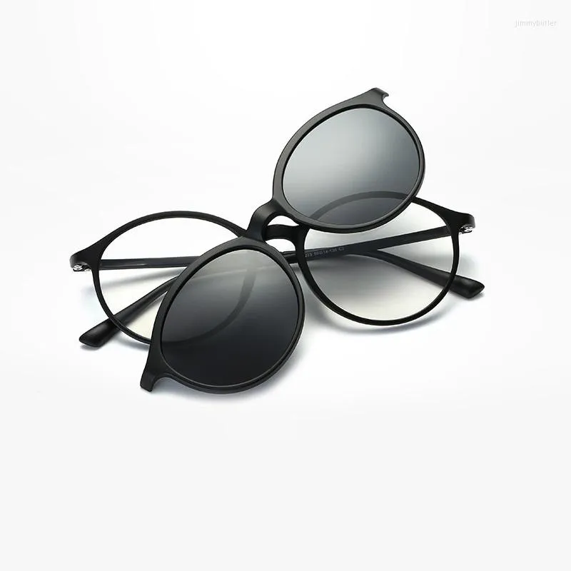 Sonnenbrillenrahmen Breite 132 Die TR Magnetische Retro Polarisierte optische Brille Kleines Gesicht Männer und Frauen Cilp Sonnenbrille Brillen weiblich