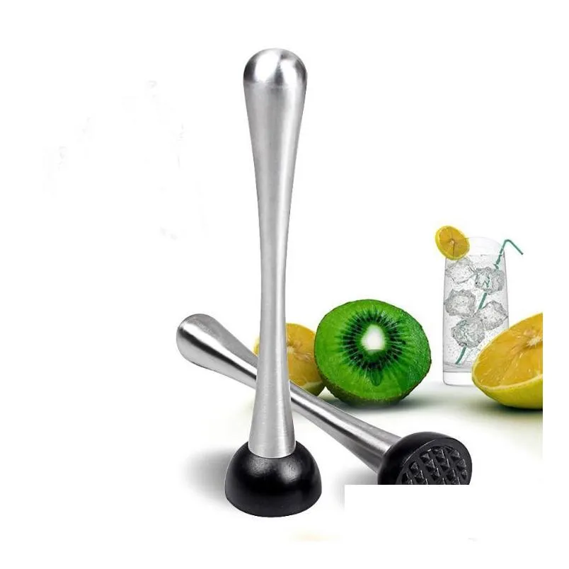 Outils de bar 50pcs / lot cocktail en acier inoxydable pilon purée fruits herbes et épices pour cocktails accessoires de cuisine sn3015 drop de dhlng