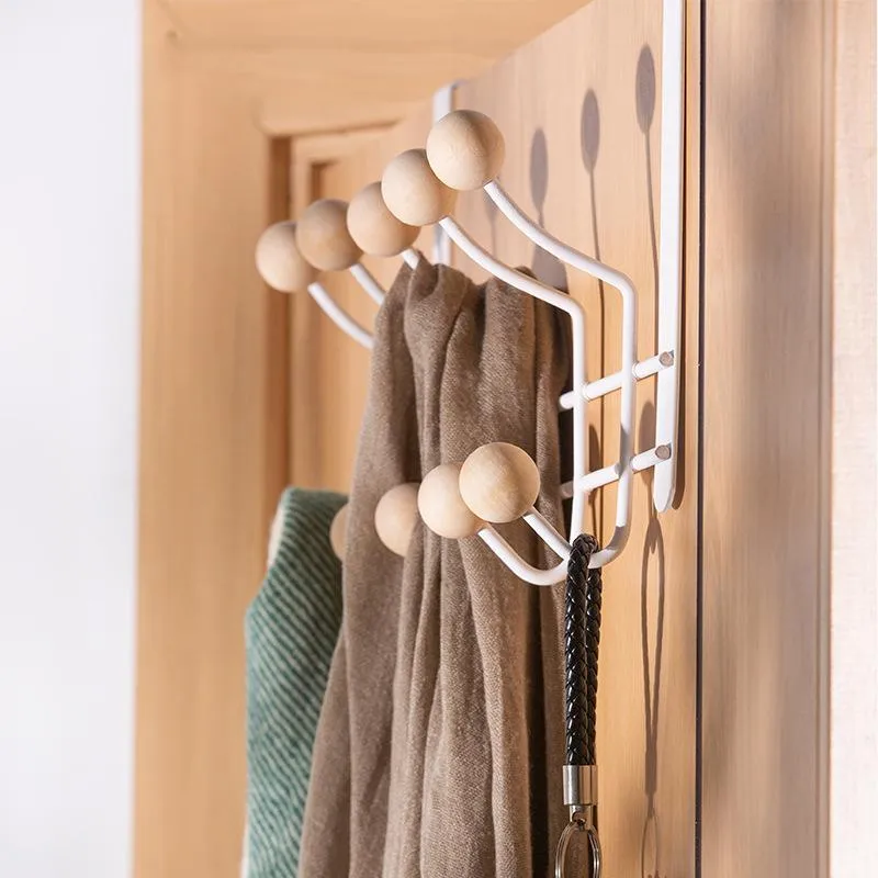 Crochets Rails porte-serviettes de salle de bain au-dessus de la porte pour accrocher le rangement mural en métal sans poinçonner U3008Hooks
