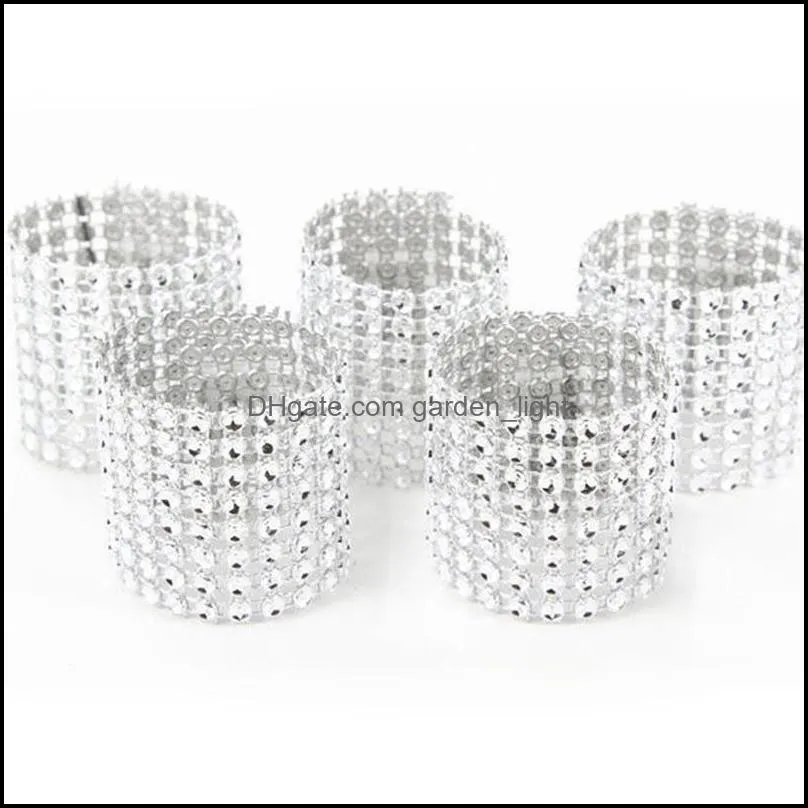 Ronds De Serviette En Gros Pour La Réception De Mariage Décorations De Table De Fête Fournitures Chaise Sash Diamant Maille Wrap Boucle Dbc Drop Delivery Dho1X