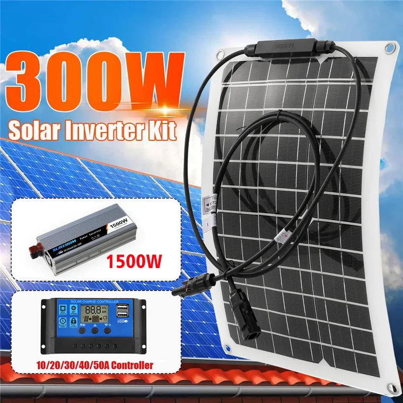 Other Electronics 1500W Solar Power System Kit Battery Charger 300W Solar  Panel 10 60A Charge Controller Complete Power Generation Home Grid Camp  230113 From Zhong04, $69.91