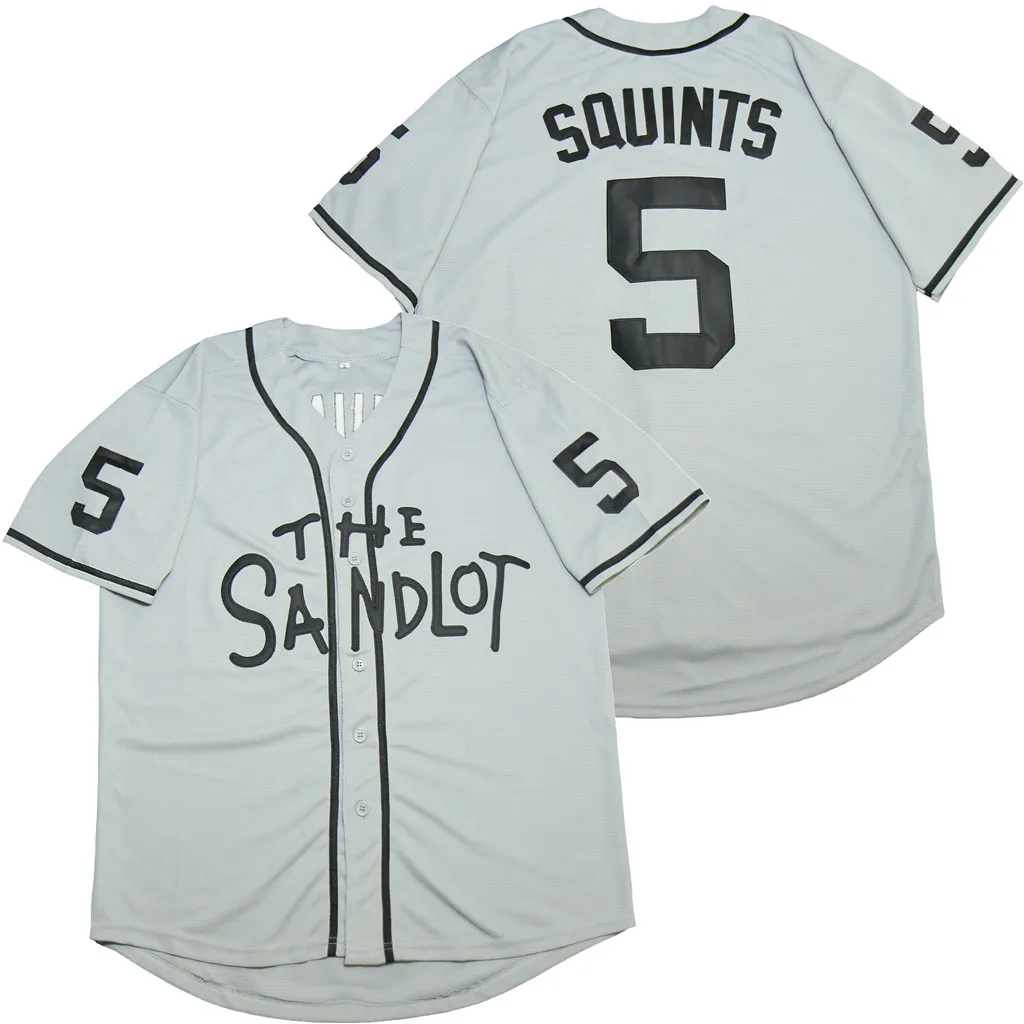 Mens The Sandlot #5 Michael Squints Fashion Movie Baseball Jersey Stitched S-3XL