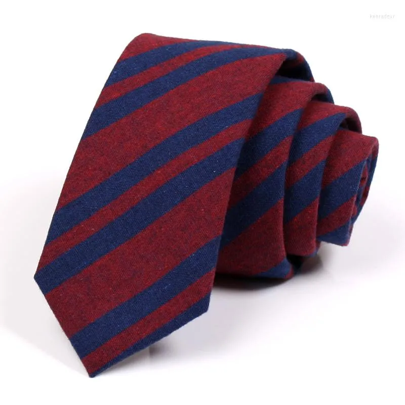 Papillon Cravatta a righe da uomo Rosso Blu 6CM Collo alla moda sottile di alta qualità per uomo Completo da lavoro Confezione regalo da lavoro per feste