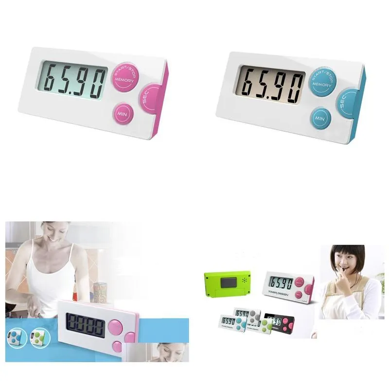 New Fashion LCD Digital Kitchen Timer For Deaf 99 Minute/59 Seconds