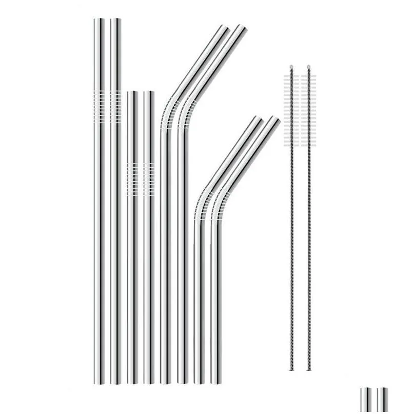 Питье соломинки 304 Сьер из нержавеющей стали 8,5 / 9,5 /10,5 изогнутые и прямые многоразовые фабричные