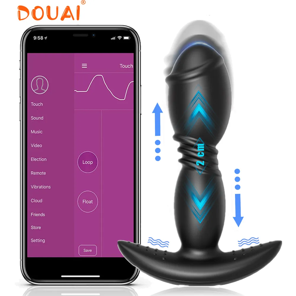남성 전립선 마사지 자 수도지를위한 항문 장난감 블루투스 플러그 진동기 성인을위한 앱 원격 제어 딜도 섹스 18 230113