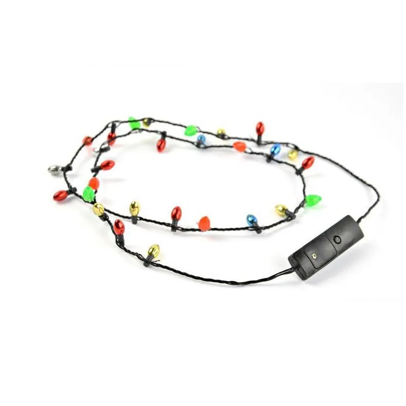 Party Decoration Wholesale 300Pcs/Lot Christmas Holiday Flashing Light Bbs Necklace Led Necklaces For Decorations Gift Supplies Drop Dh2Vs