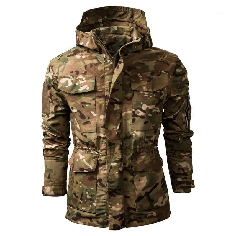 Men's Jackets MORUANCLE Mens Outdoor Tactical With Hood Military Style Camouflage Cargo Outerwear Mountain Clibing Wear Clothing