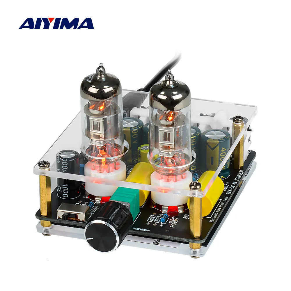 Wzmacniacze AIYIMA ulepszony przedwzmacniacz lampowy 6K4 wzmacniacze HiFi przedwzmacniacz lampowy bufor żółci Auido Amp głośnik wzmacniacz dźwięku kino domowe DIY 230113