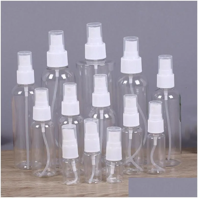 تعبئة زجاجات الفارغة مضخات زجاجة رذاذ البلاستيك الشفافة للزيوت الأساسية السفر لكل أداة مكياج محمولة 15 مل 30M DHOB4