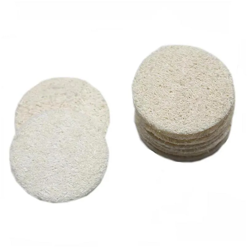 Badebürsten Schwämme Wäscher Natürliche Luffa Gesichtspads Disc Make-up Entfernen Peeling Gesichtspad Kleine Größe Luffa Loofas Drop De DHA2J