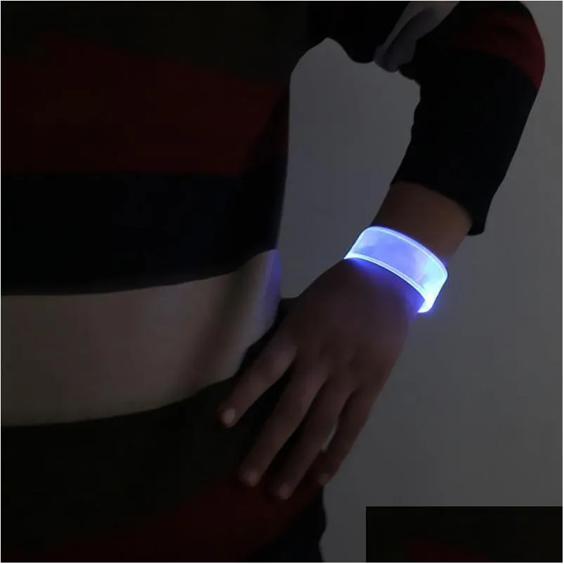 Party Decoration 1Pcs Led Luminous Glowing Wrist Candycolored Movement Bracelet Light Glow Sticks Braceletshalloween Propsparty Drop Dhqyb