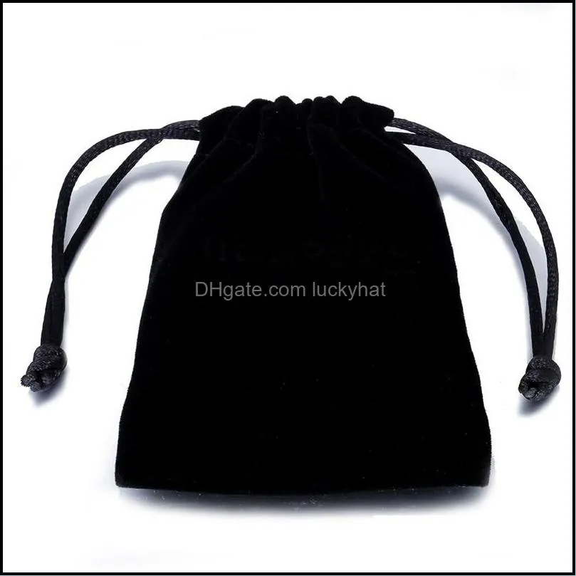 Mücevher Torbaları Çantalar Moda Flannel Dstring Siyah Veet Torbaları Mobil Güç MTI Boyutu Ambalaj Hediye Çantası Damla Teslimat Ekranı Otxka