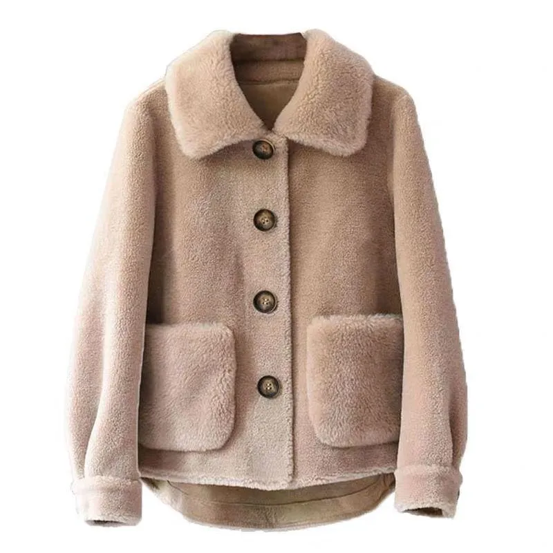 Giacca da donna in pelliccia sintetica Cappotto da donna Autunno e inverno Cashmere di pecora Veste Femme